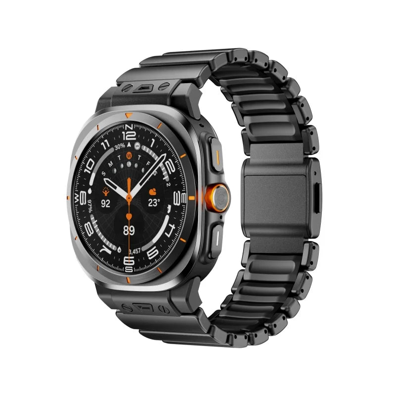Avontic PulseLink Black contrast-link stainless steel band for Galaxy Watch Ultra and Ultra2 47mm