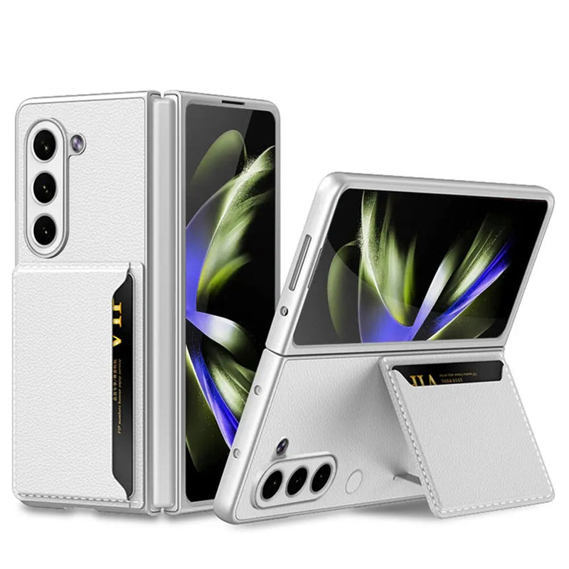 Luxury Leather Card Slot Capa for Samsung Galaxy Z Fold 5 5G Case Card Pocket Bracket Stand Funda for Samsung Z Fold 5 Cover Avontic