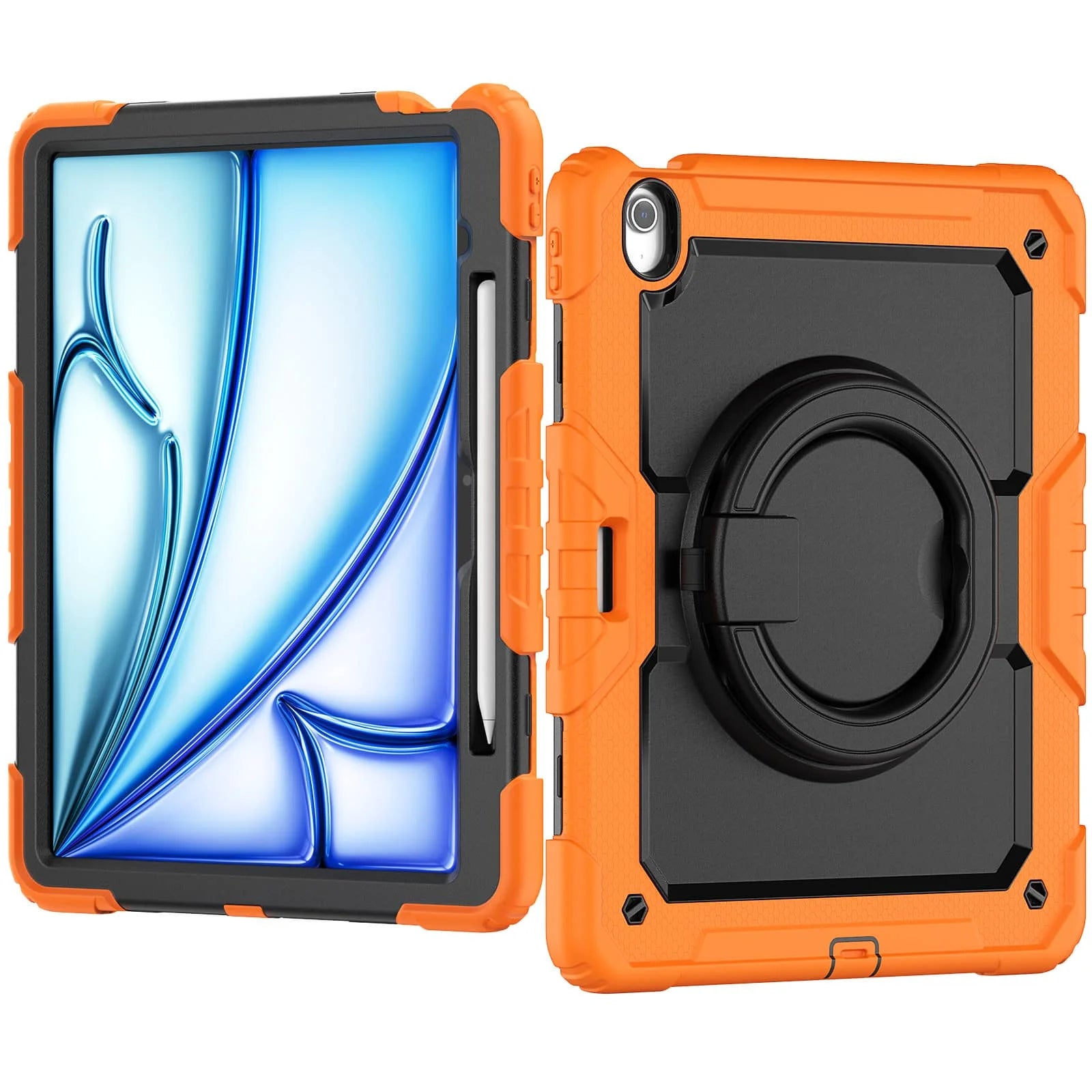 RhinoGuard Heavy Duty iPad Case with Rotating Stand & Shoulder Strap | Rugged Protective Case for iPad Air 13 (2024-2026)