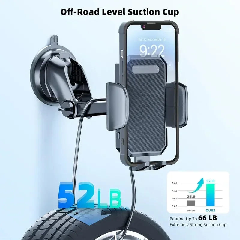 Universal Car Phone Mount – Air Vent Clip or Suction Cup Dashboard & Windshield Holder (360° Adjustable)