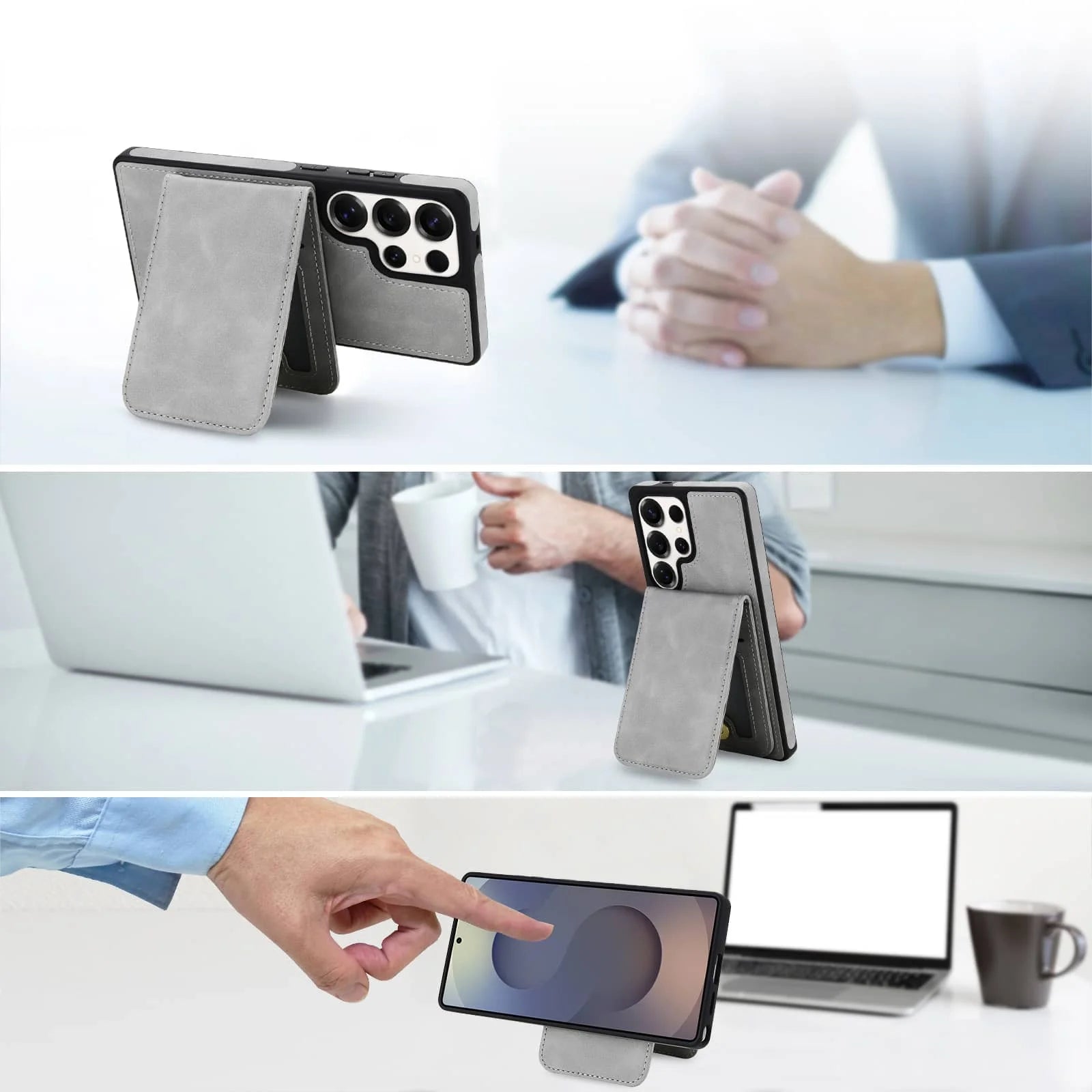 Magnetic Detachable Wallet Case for Samsung Galaxy S25 Ultra RFID Kickstand