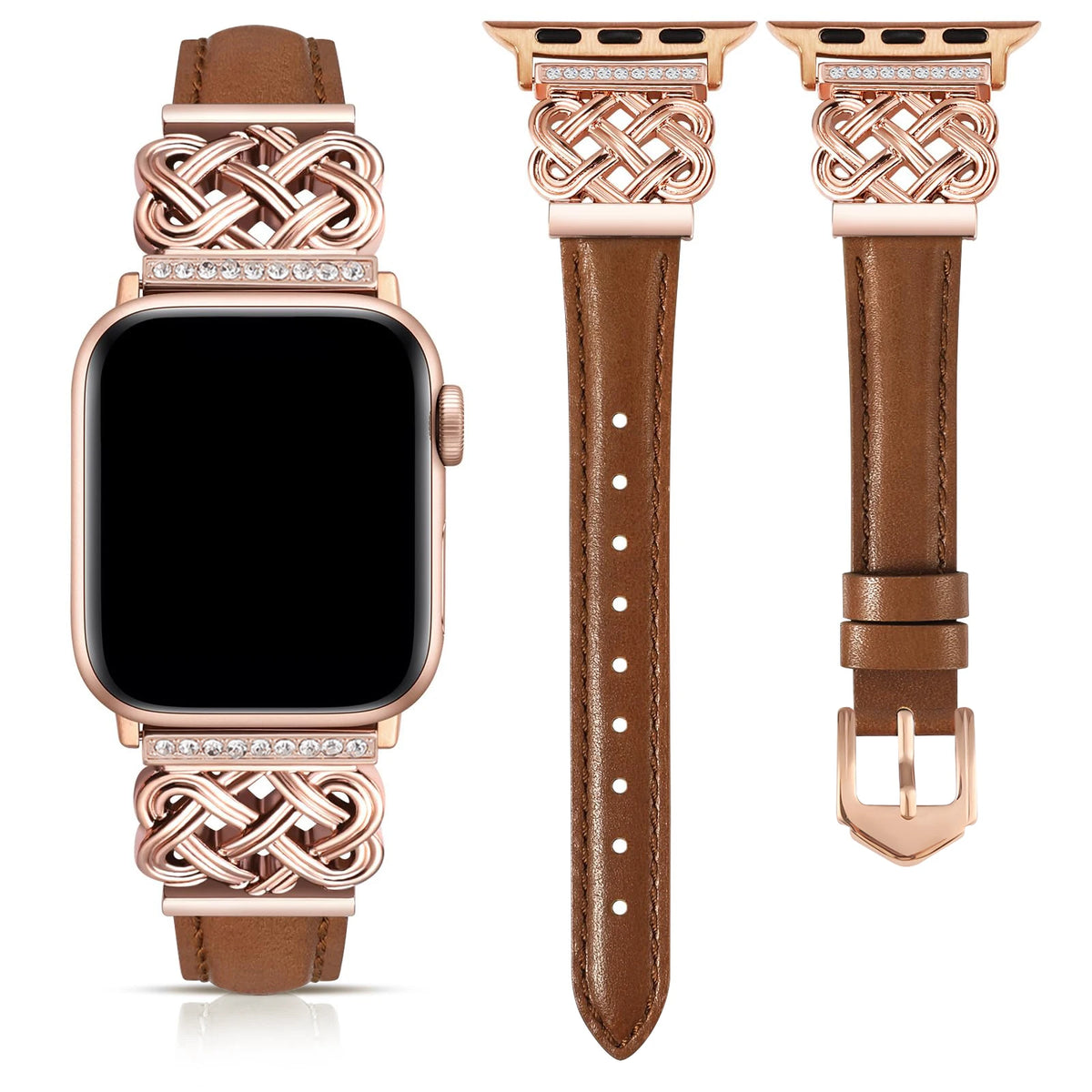 EternaLace Crystal Leather Band for Apple Watch (Series 1–11 & Ultra 3)