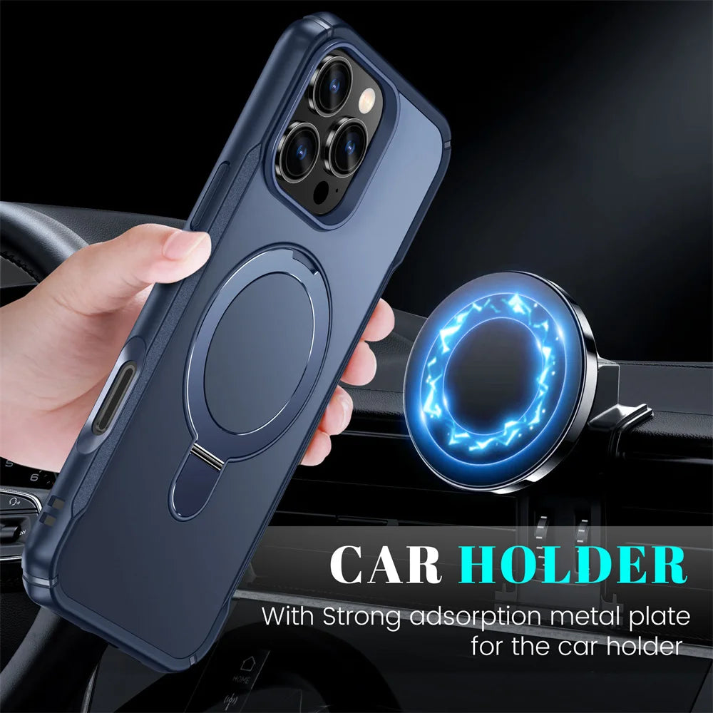 MagSafe Armor Stand Case for iPhone 17 / 17 Pro / 17 Pro Max | Military-Grade Protection with Magnetic Ring Kickstand