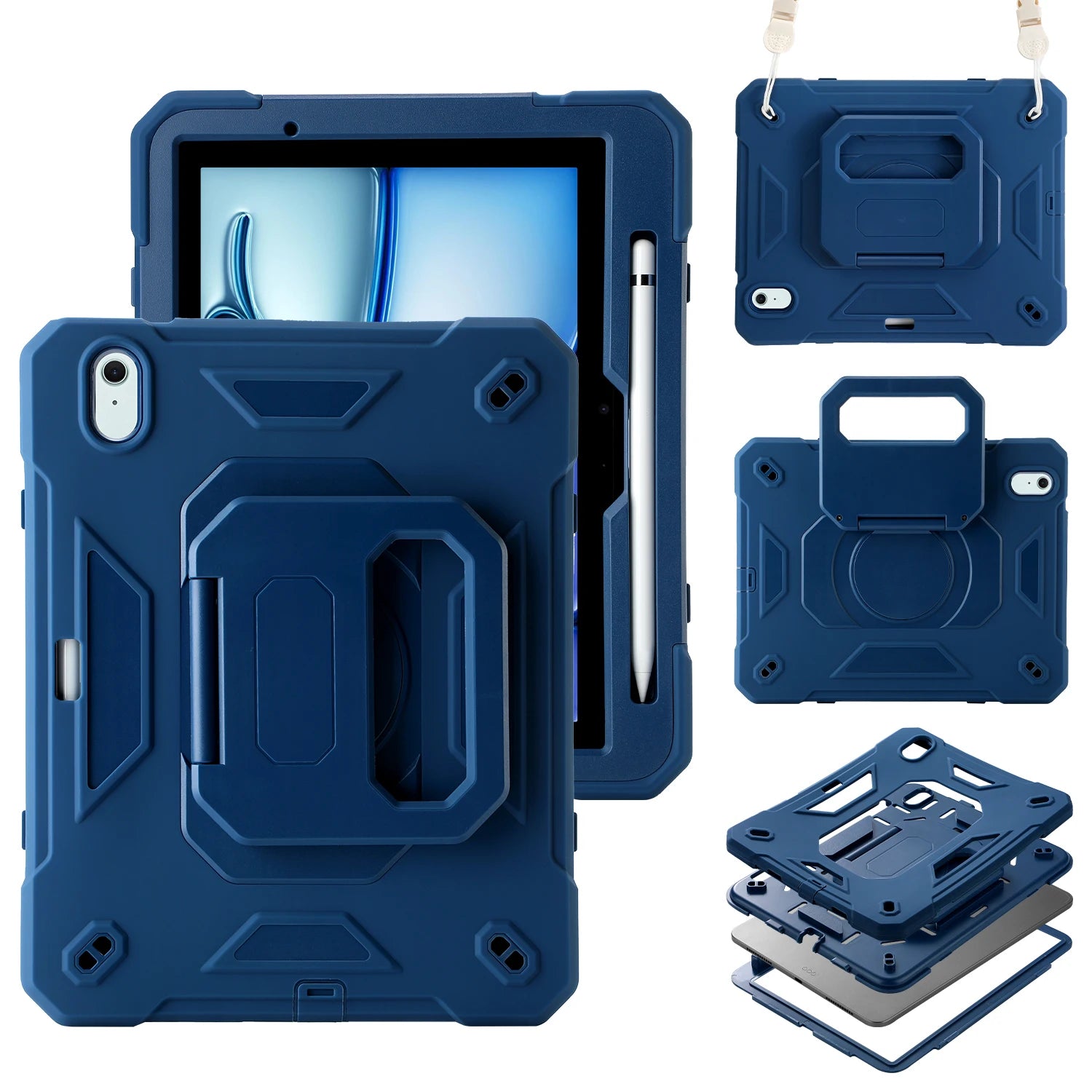 Avontic RhinoGuard Rugged iPad Case with Stand and Hand Strap