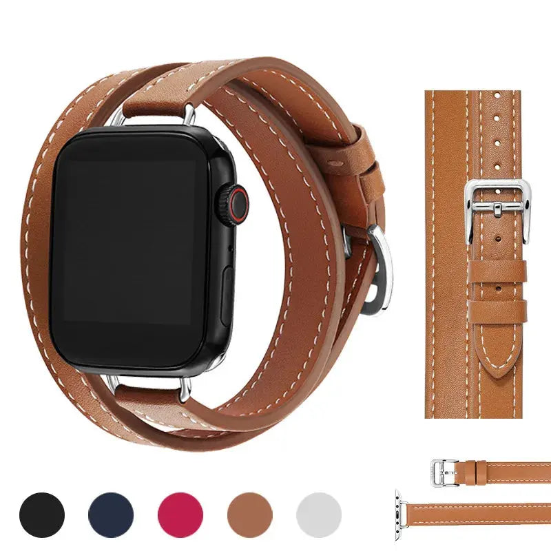 Leather Strap for Apple Watch Band 49mm 41mm 45mm 40mm 44mm Correa For IWatch Series 9 8 7 6 SE 5 4 Ultra 2 Replacement Bracelet Pinnacle Luxuries