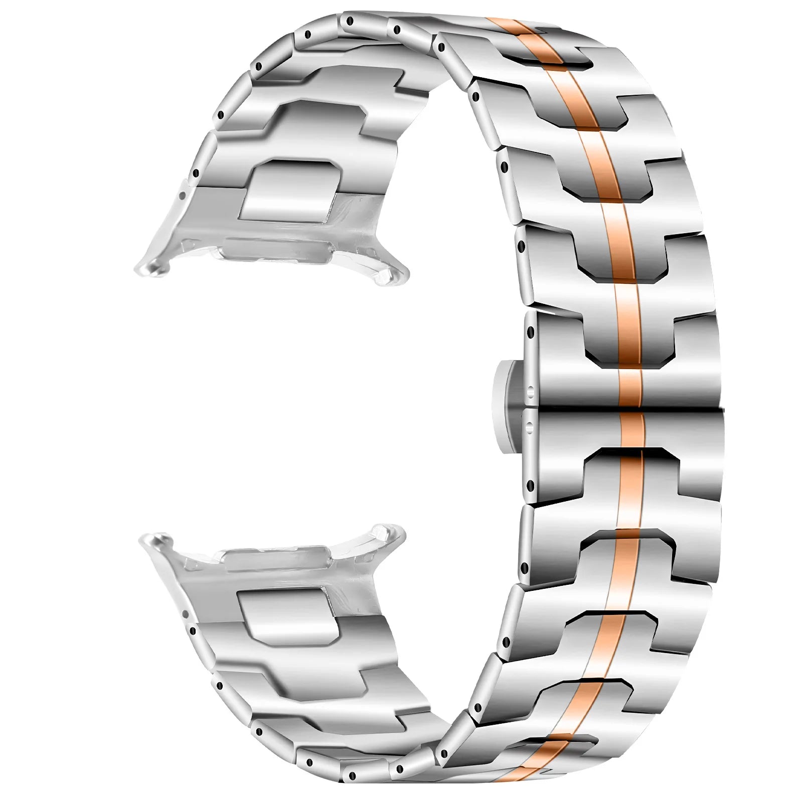 Avontic CrestLink Silver / Rose Gold stainless steel band for Galaxy Watch Ultra and Ultra2 47mm