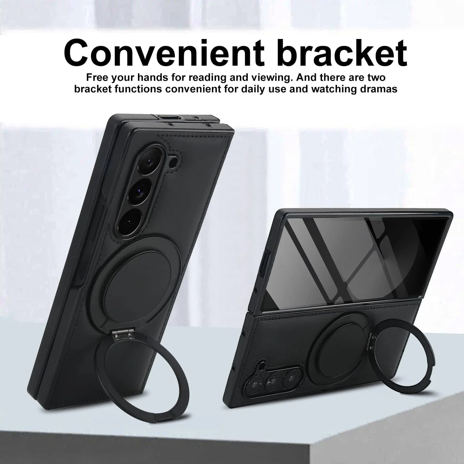 MagRing Leather Shield Case™ For Samsung Galaxy Z Fold 7, 6, 5, 4, and 3