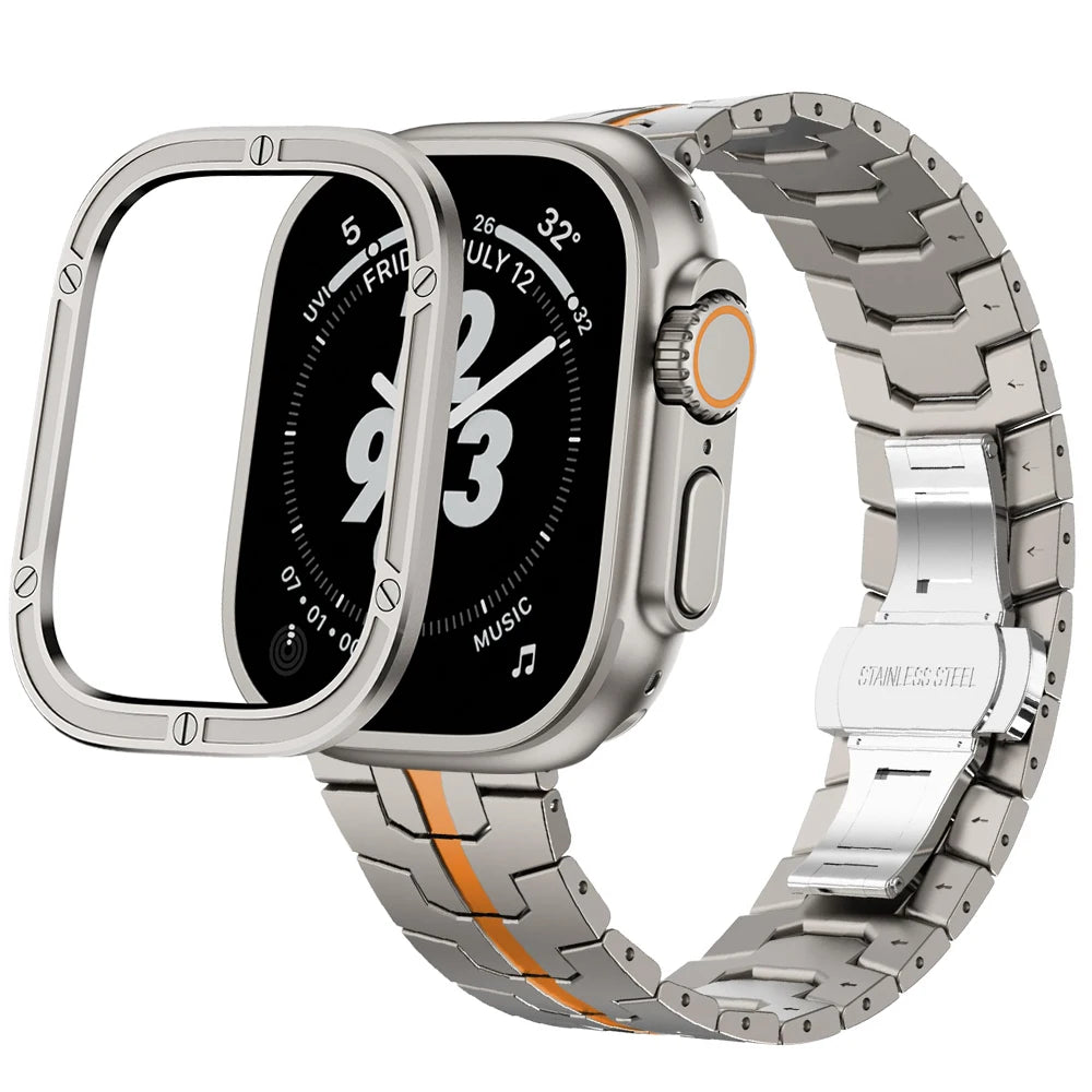 SteelGuard™ Ultra Precision Band + Armor Ring for Apple Watch Ultra 3 / 2 / 1 – 49 mm