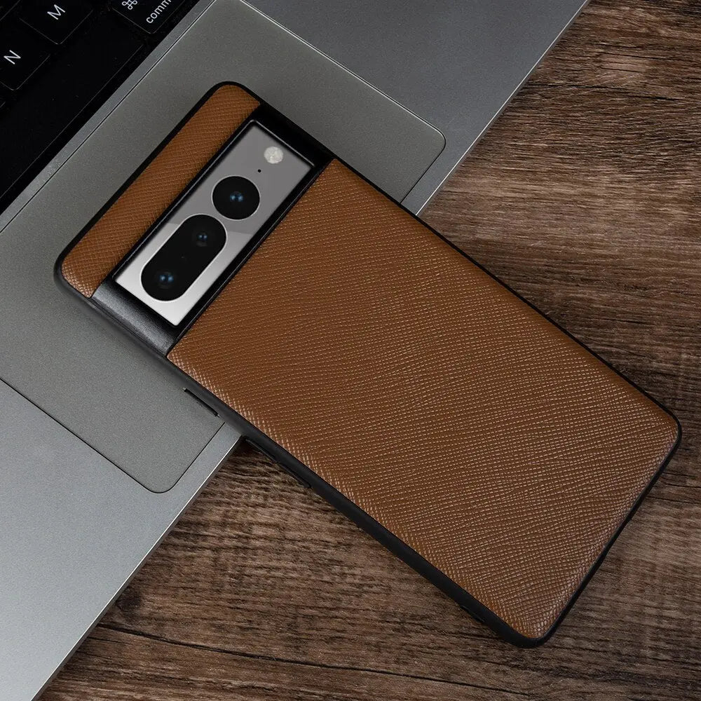 Genuine Leather Cases For Google Pixel 7A 7Pro 7 6 Handmade Cowhide Women And Men Business Slim Back Cover Shockproof Protective Avontic