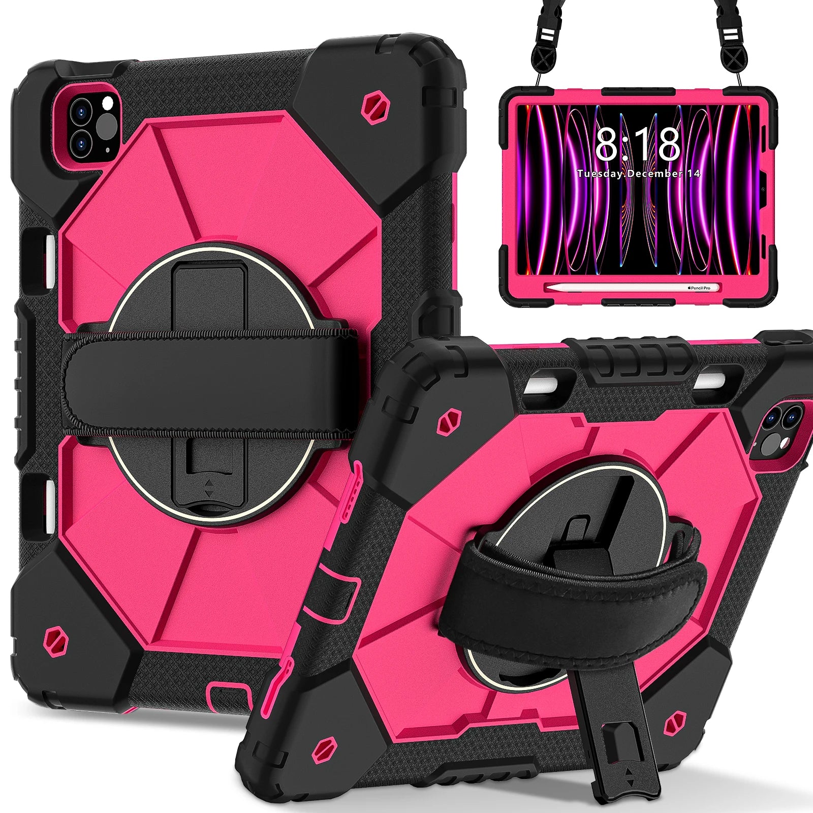 RhinoGuard Apex 360 Command Rugged iPad Case with Kickstand & Hand Strap
