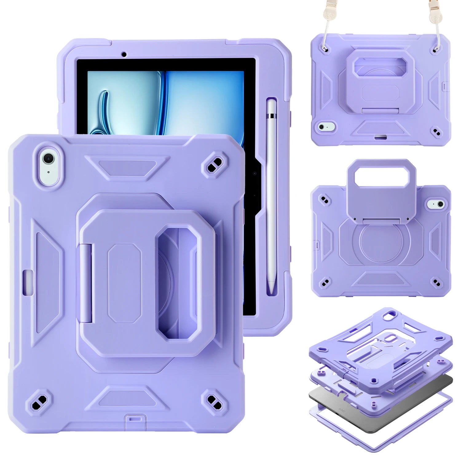 Avontic RhinoGuard Rugged iPad Case with Stand and Hand Strap