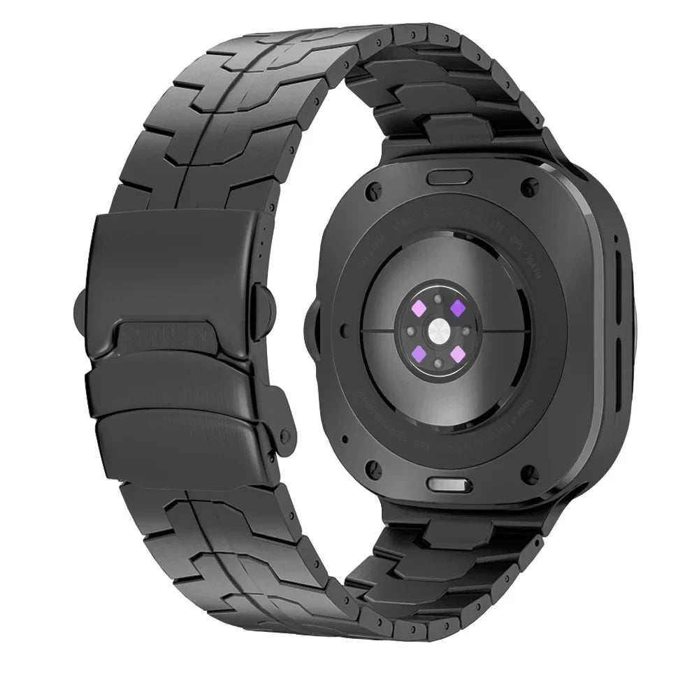 Avontic RidgeSteel Black stainless steel band for Galaxy Watch Ultra and Ultra2 47mm on a clean background