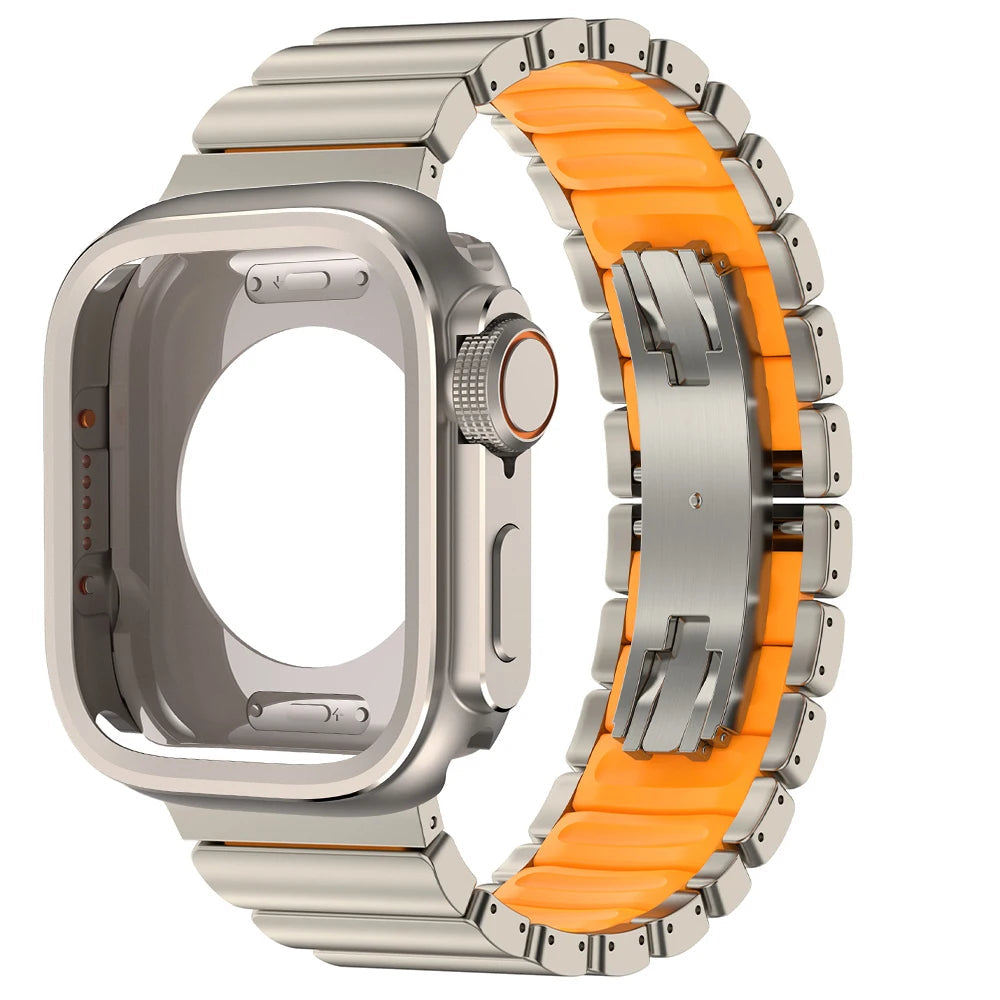 TitanFusion ArmorLink Pro Titanium Band & Case Set for Apple Watch