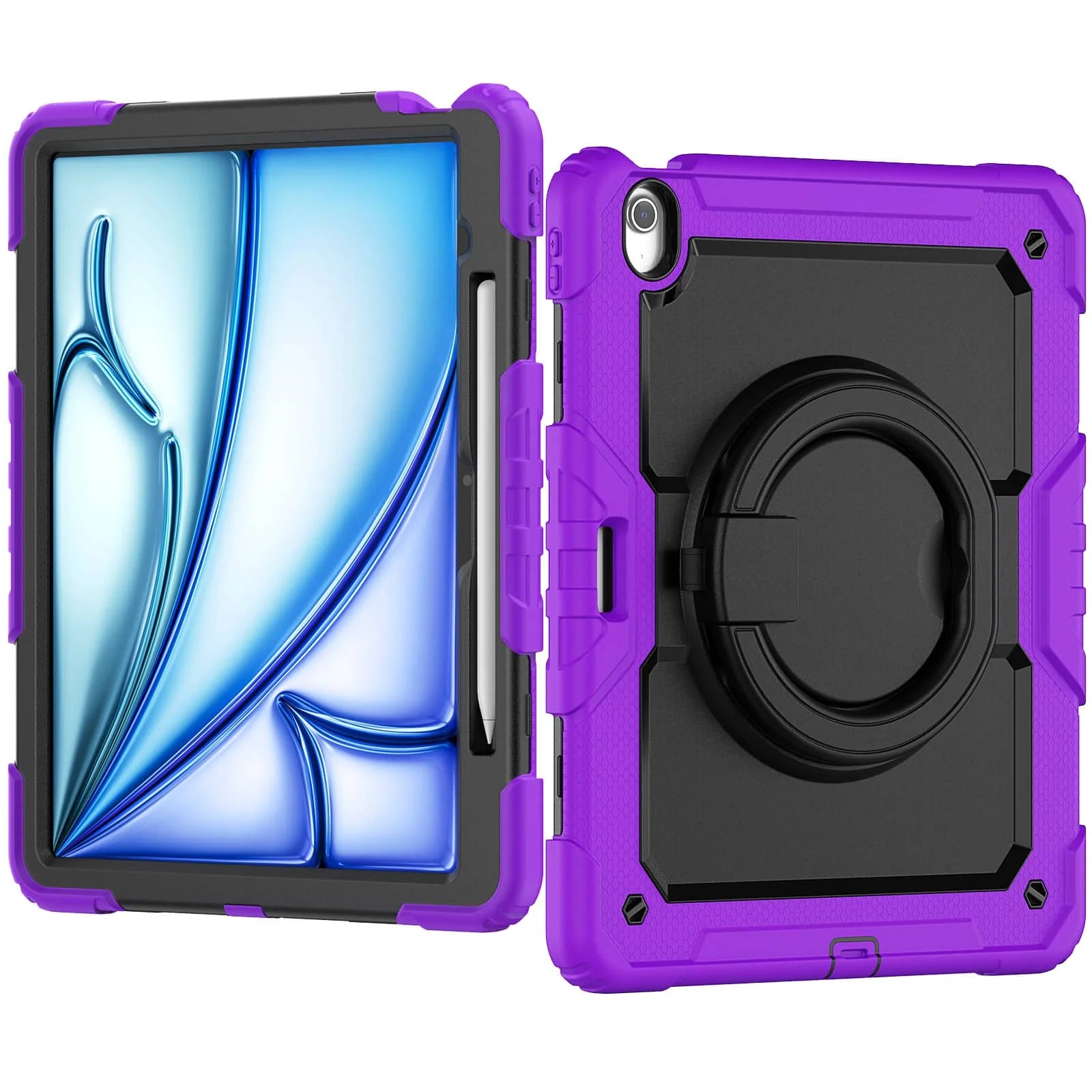 RhinoGuard Heavy Duty iPad Case with Rotating Stand & Shoulder Strap | Rugged Protective Case for iPad Air 13 (2024-2026)