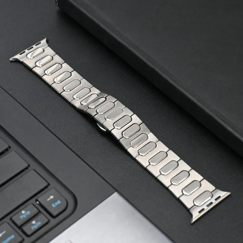 Titanium Elite Watch Band with Butterfly Clasp for Apple Watch