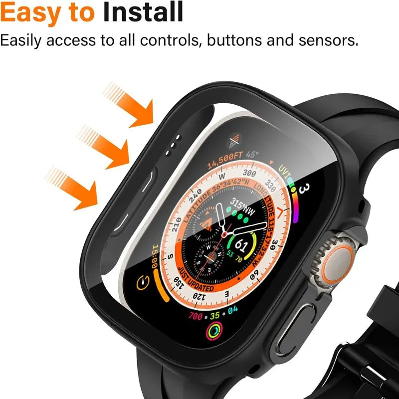Waterproof Tempered Glass For Apple Watch Case Ultra 49mm Frame Screen Protectors for Iwatch Series ULTRA 49MM Clear Full Cover Avontic