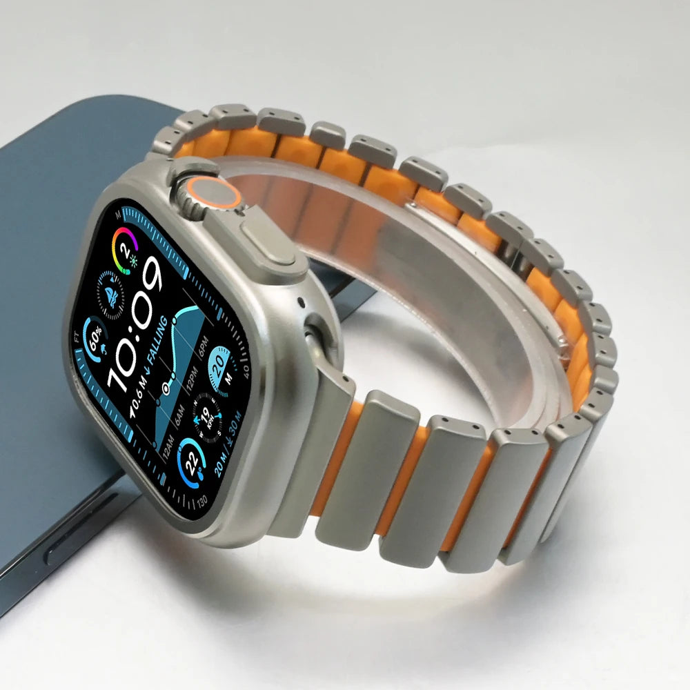 TitanFusion ArmorLink Pro Titanium Band & Case Set for Apple Watch