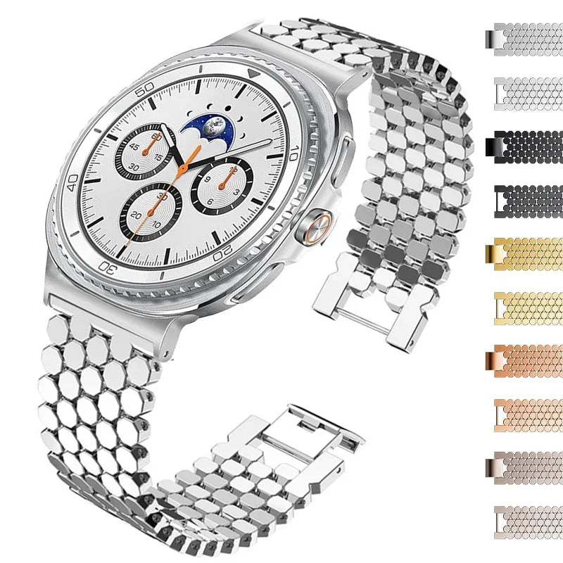 SnapFlex™ Stainless Steel Band for Samsung Galaxy Watch 8, Watch 8 Classic, and Galaxy Ultra 47mm (2025 Edition)