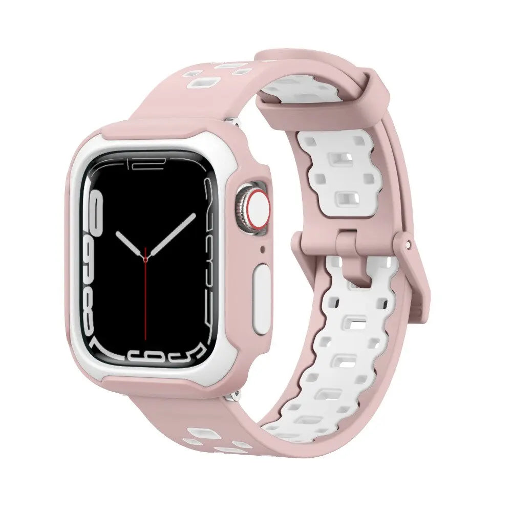 Rubber Mod Kit for Apple Watch Series 8 7 6 5 4 3 SE 40mm 41mm 44mm 45mm Screen Protector Silicone Strap for IWatch Accessories Pinnacle Luxuries