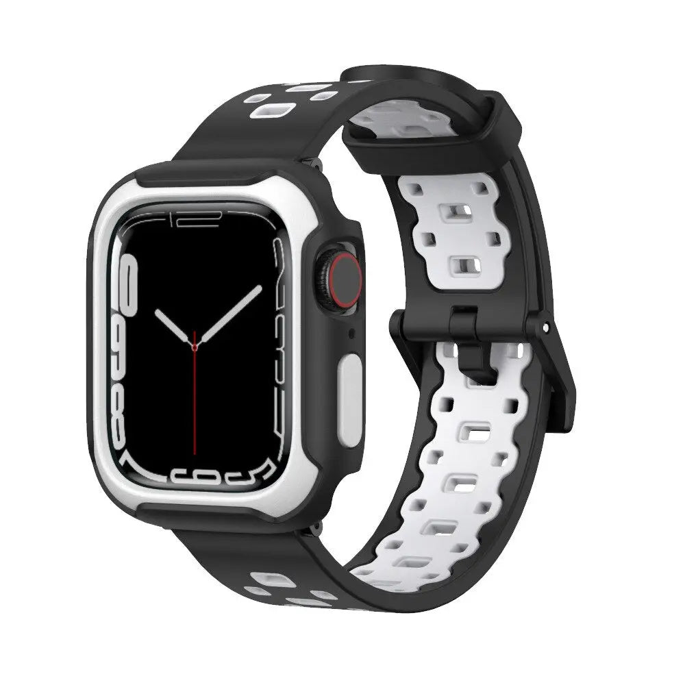 Rubber Mod Kit for Apple Watch Series 8 7 6 5 4 3 SE 40mm 41mm 44mm 45mm Screen Protector Silicone Strap for IWatch Accessories Pinnacle Luxuries