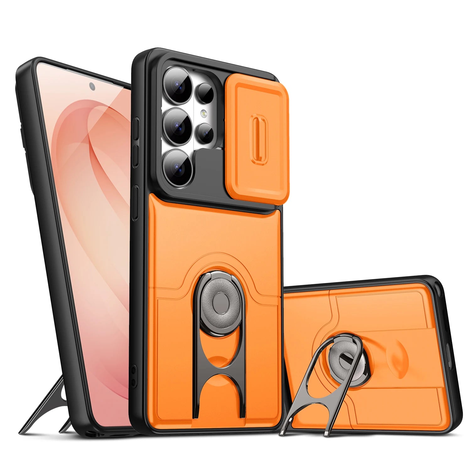 ArmorSlide Pro Magnetic Ring Case for Samsung Galaxy S26 S25 S24 Ultra with Camera Cover Kickstand