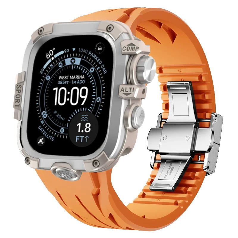 AeroGuard Steel Sport Pro Case & Band System — Apple Watch Ultra 3/2/1, Series 11/10 (49mm / 46mm / 45mm / 44mm)