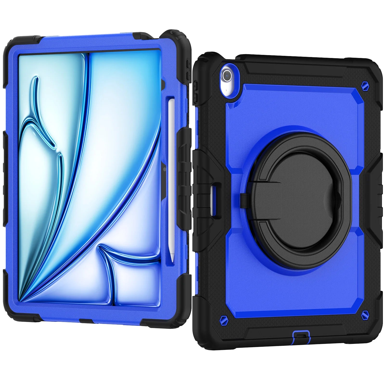 RhinoGuard Heavy Duty iPad Case with Rotating Stand & Shoulder Strap | Rugged Protective Case for iPad Air 13 (2024-2026)