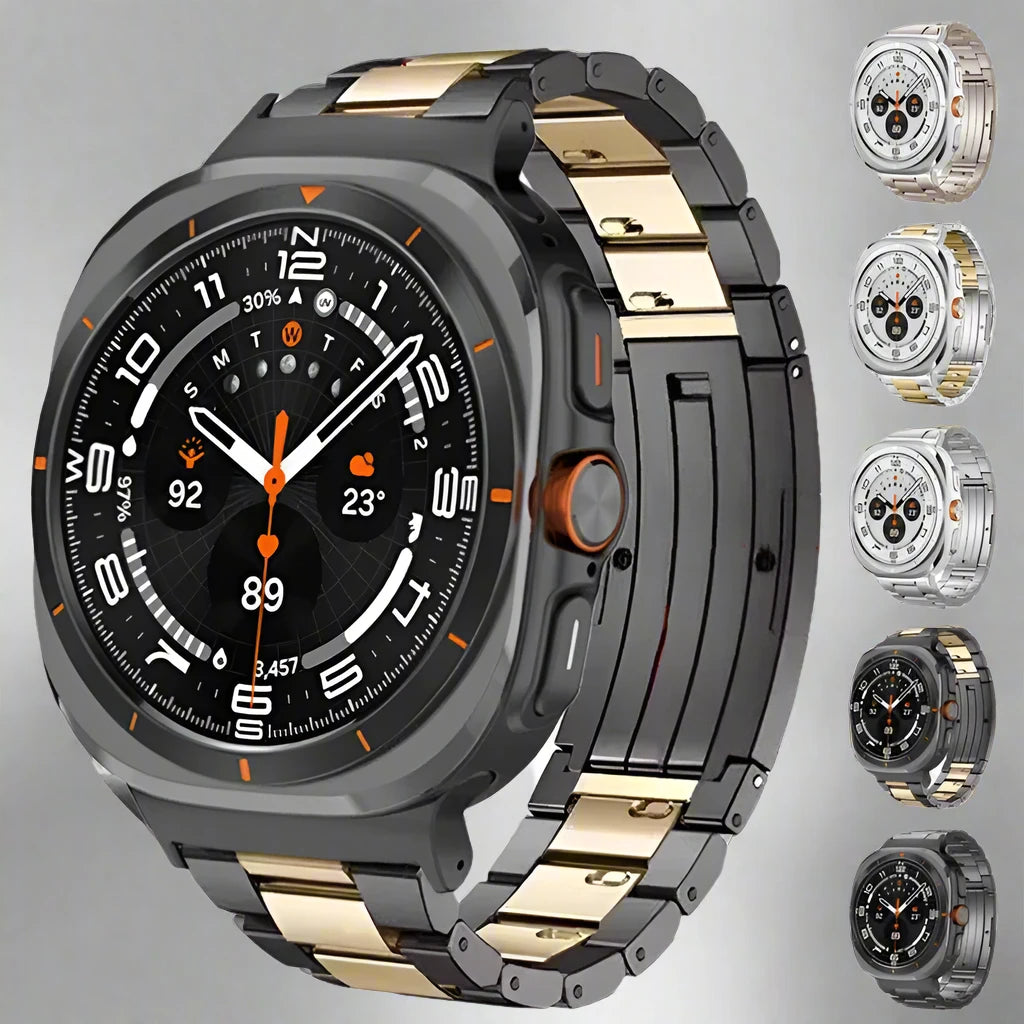 TitaniumLuxe Pro Band for Samsung Galaxy Watch Ultra 2024 & 2025 (47mm) - Premium Titanium, Adjustable, 4 Finishes