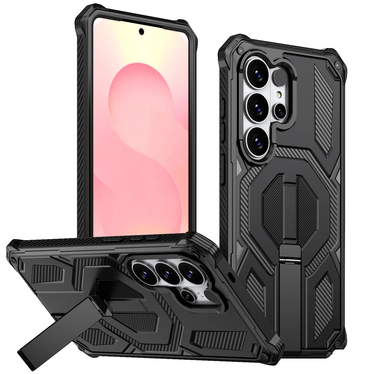 Heavy Duty Armor Kickstand Case for Samsung Galaxy S26 Ultra, S26 & S26 Plus