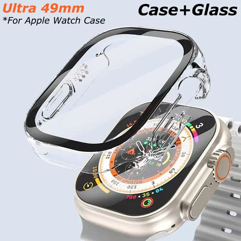 Waterproof Tempered Glass For Apple Watch Case Ultra 49mm Frame Screen Protectors for Iwatch Series ULTRA 49MM Clear Full Cover Avontic