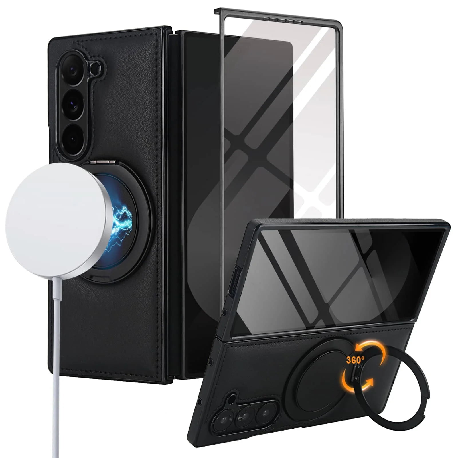 MagRing Leather Shield Case™ For Samsung Galaxy Z Fold 7, 6, 5, 4, and 3