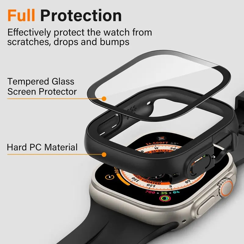 Waterproof Tempered Glass For Apple Watch Case Ultra 49mm Frame Screen Protectors for Iwatch Series ULTRA 49MM Clear Full Cover Avontic