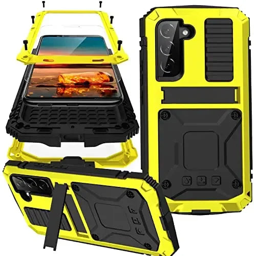 TitanShield Pro Aluminum Defender Case with Built-In Screen Guard & Kickstand – Galaxy S26 Ultra / S26 / S25 / S24 Series