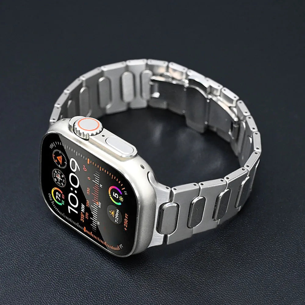 Titanium Elite Watch Band with Butterfly Clasp for Apple Watch Series 12 (46mm) & Ultra 4 (49mm)