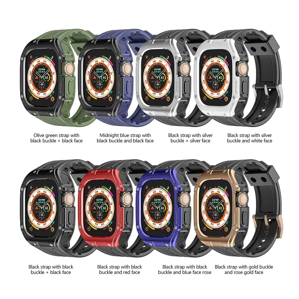 Case+Strap For Apple Watch Ultra 49mm Modification Kit For iWatch Series 8 Ultra 49mm Steel Buckle Refit Mod Sports Watch Band Pinnacle Luxuries
