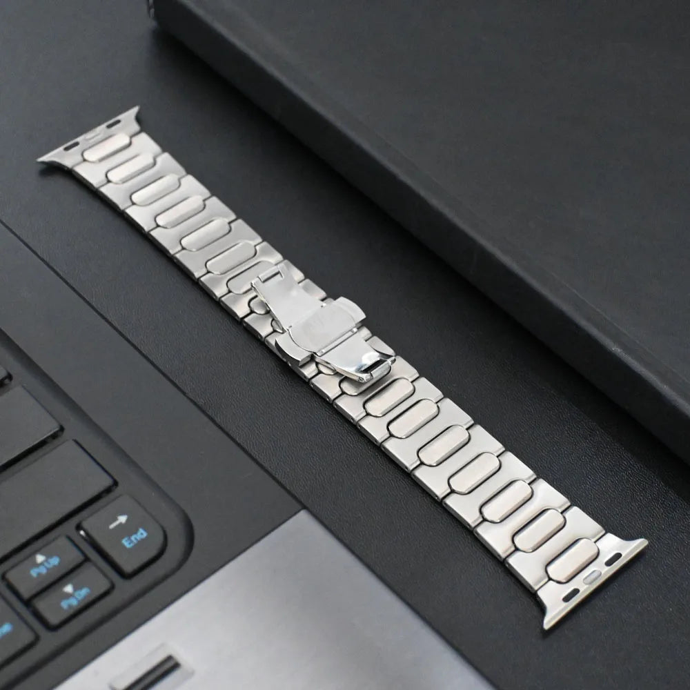 Titanium Elite Watch Band with Butterfly Clasp for Apple Watch