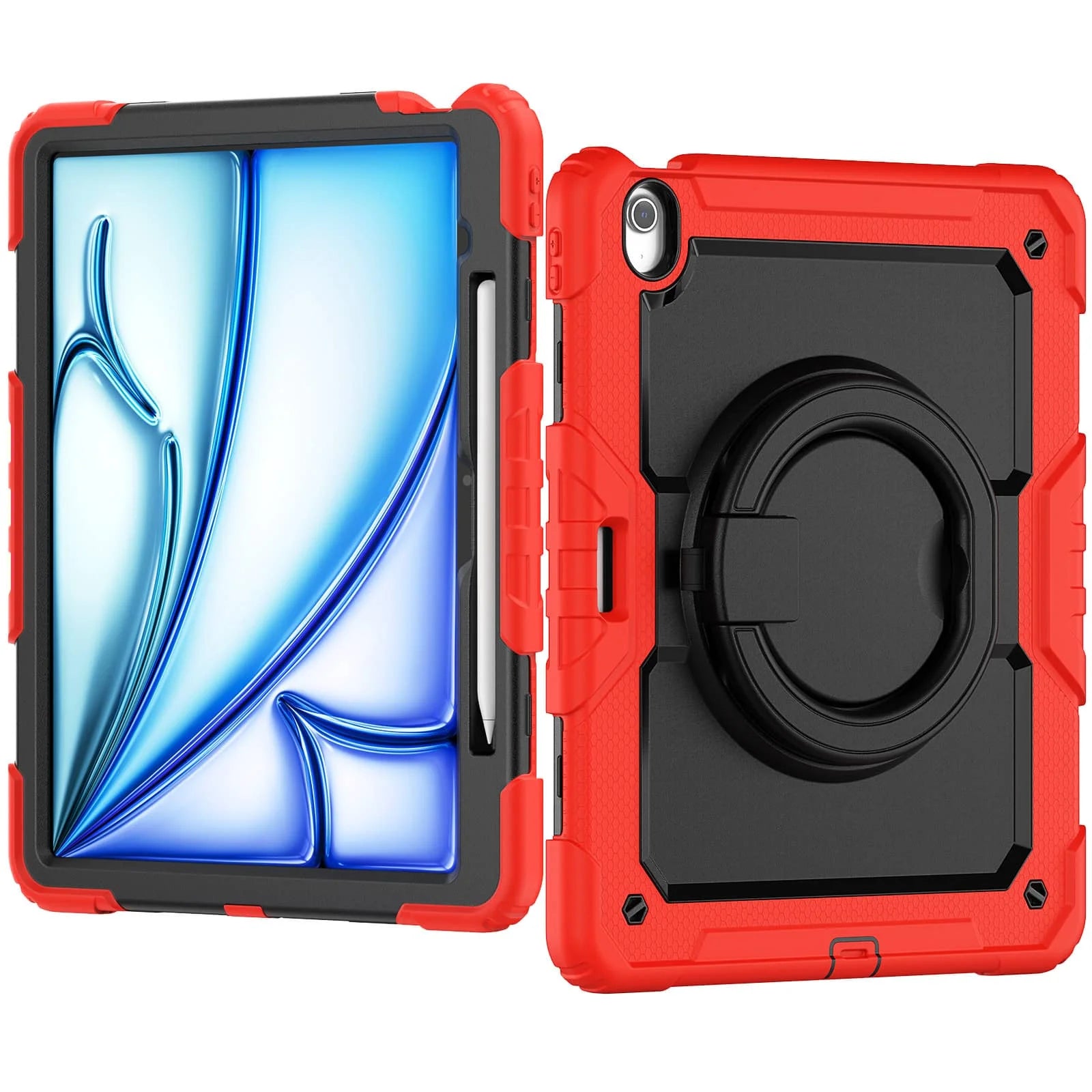 RhinoGuard Heavy Duty iPad Case with Rotating Stand & Shoulder Strap | Rugged Protective Case for iPad Air 13 (2024-2026)