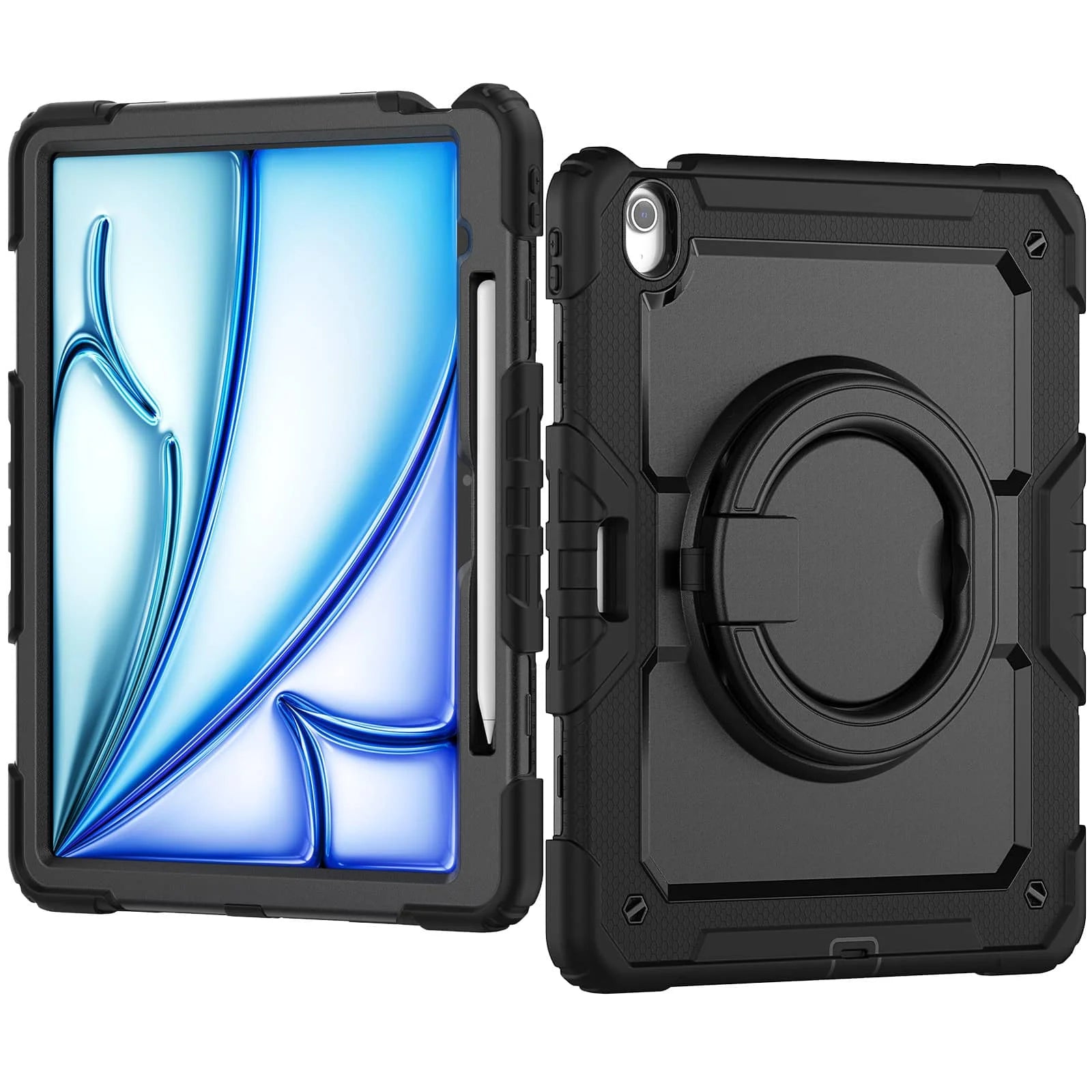 RhinoGuard Heavy Duty iPad Case with Rotating Stand & Shoulder Strap | Rugged Protective Case for iPad Air 13 (2024-2026)