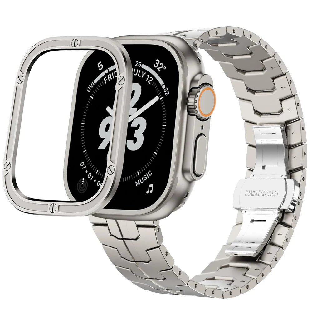 SteelGuard™ Ultra Precision Band + Armor Ring for Apple Watch Ultra 3 / 2 / 1 – 49 mm