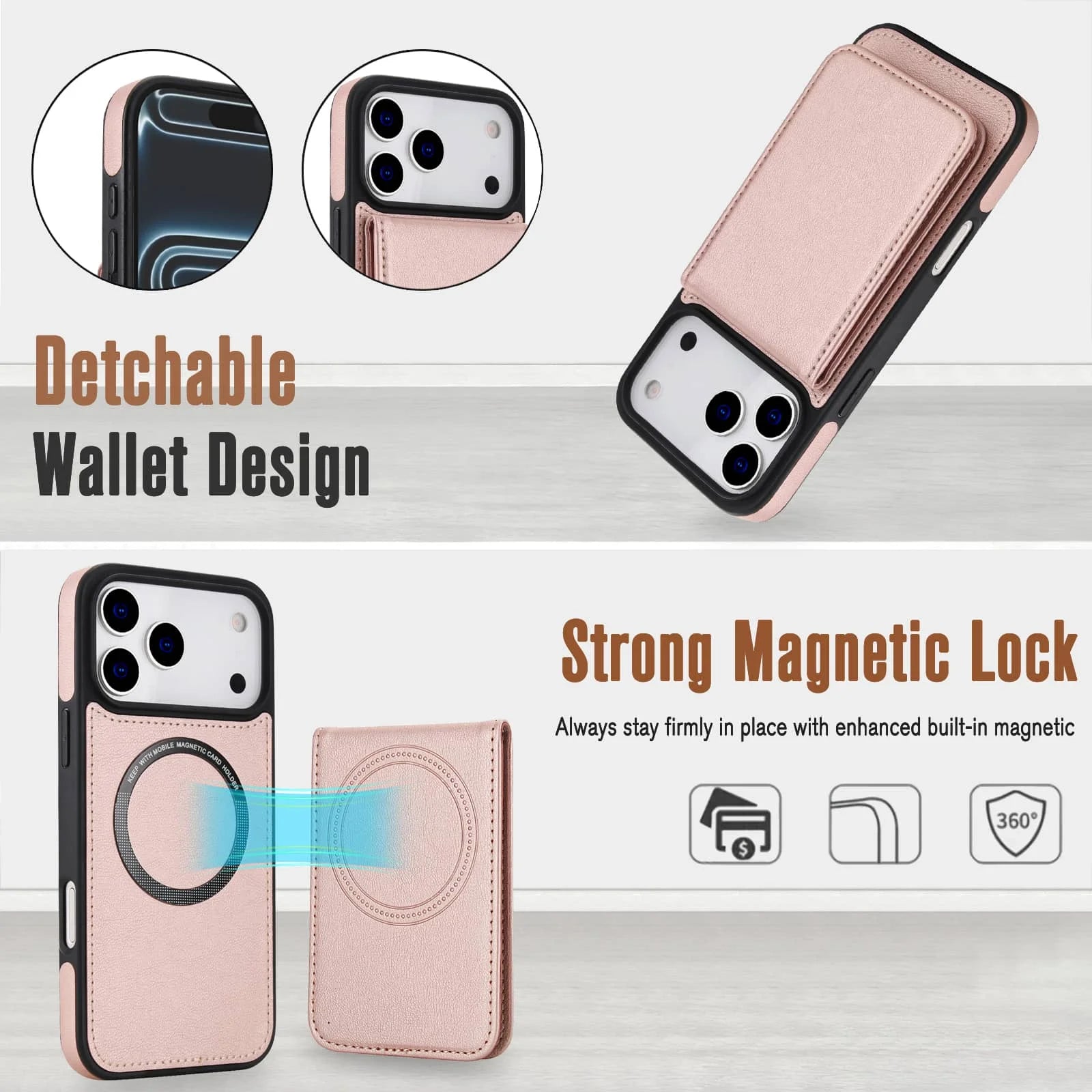 MagnaVault Pro Detachable Magnetic Wallet Case For iPhone 12–17 Series