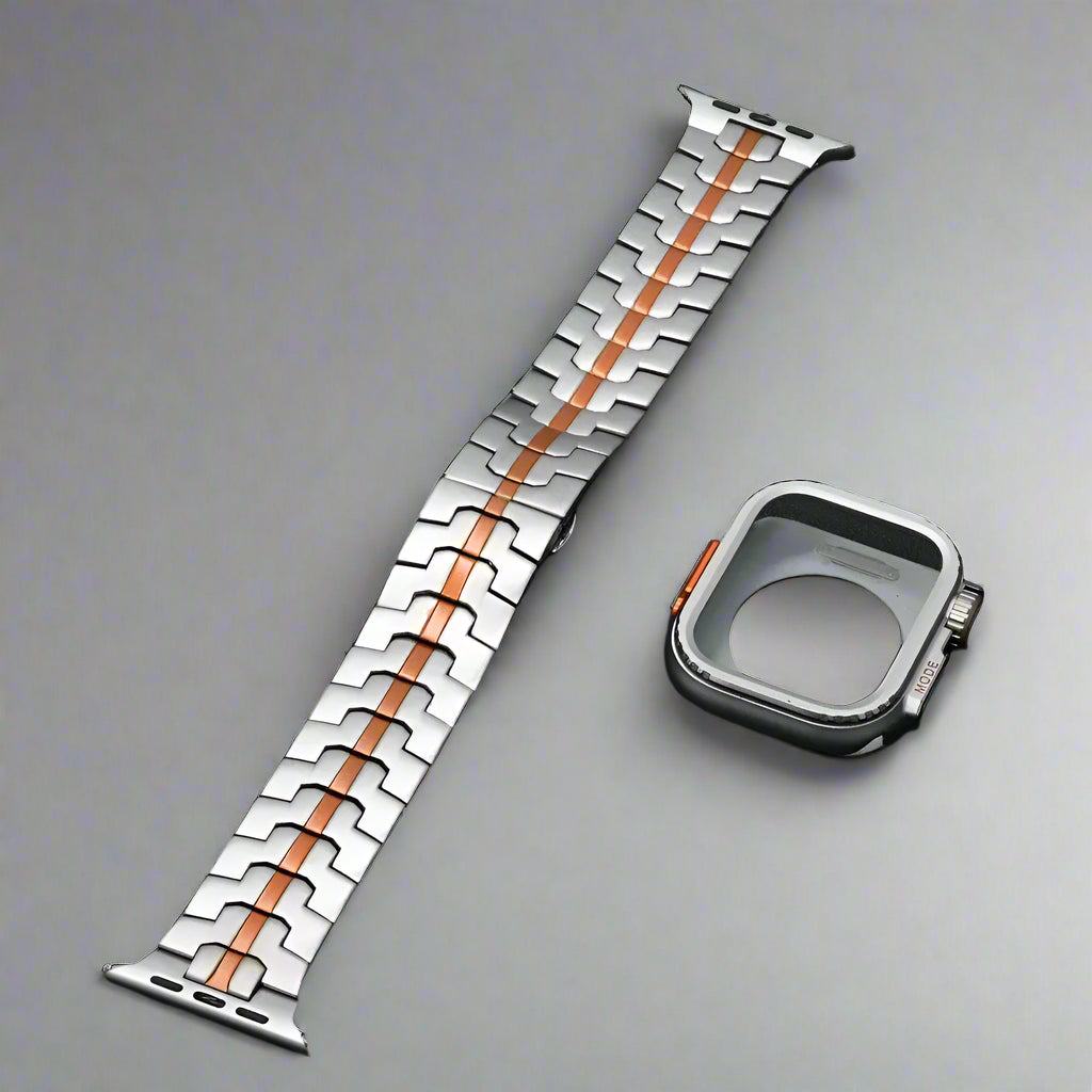 Stainless Steel Link Bracelet for Apple Watch Band 49mm 46mm 45mm 44mm Butterfly Buckle Strap+case Iwatch 10 9 8 7 6 5 Se Ultra Avontic