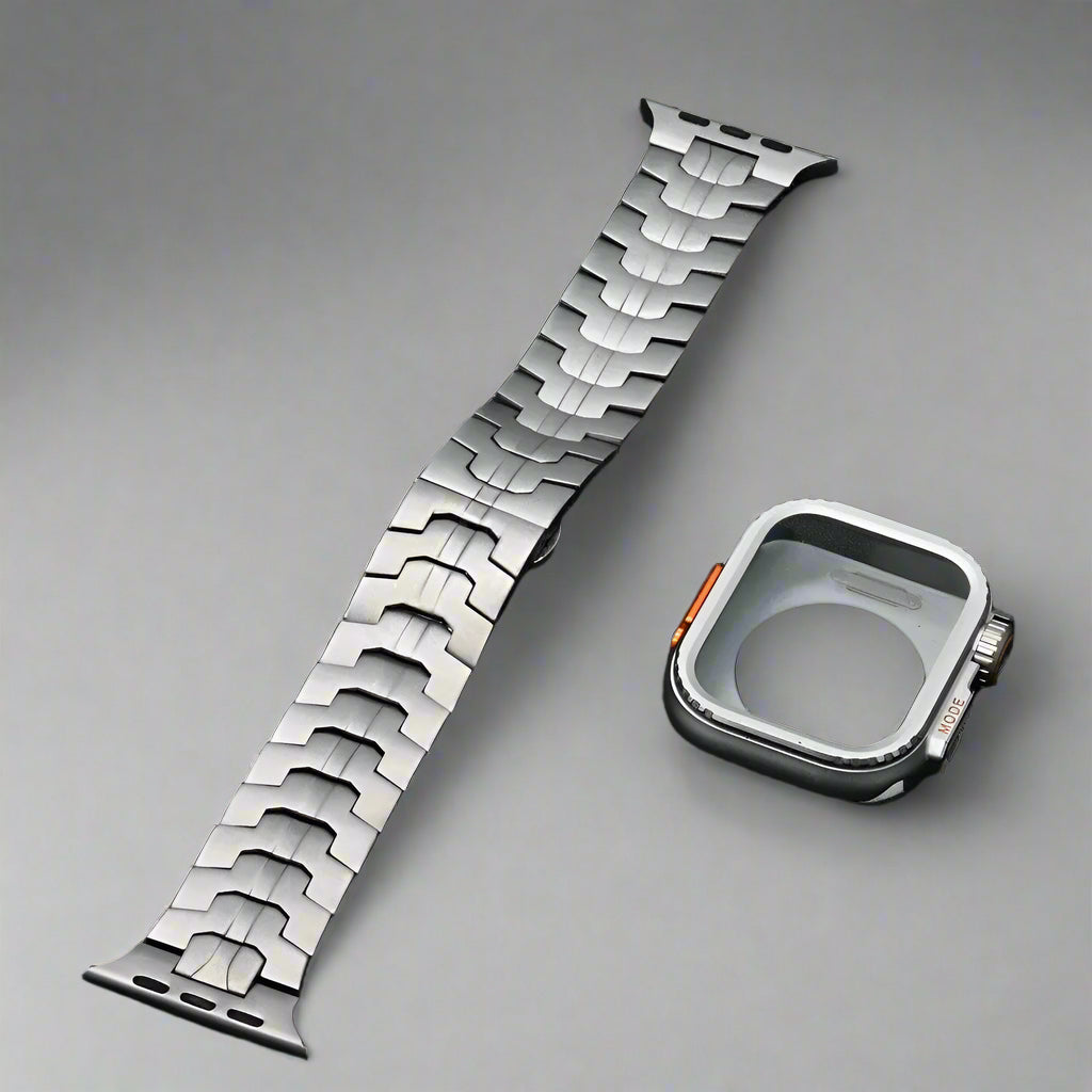 Stainless Steel Link Bracelet for Apple Watch Band 49mm 46mm 45mm 44mm Butterfly Buckle Strap+case Iwatch 10 9 8 7 6 5 Se Ultra Avontic
