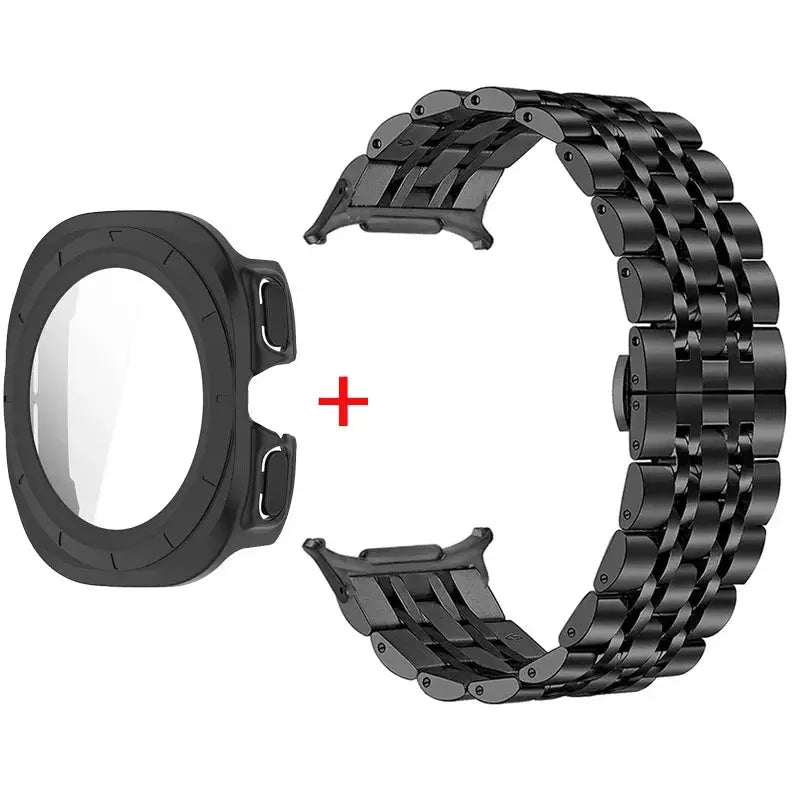 TitanShield ProMax: Premium Stainless Steel Band & Tempered Glass Protector for Samsung Galaxy Watch 7 Ultra 47mm