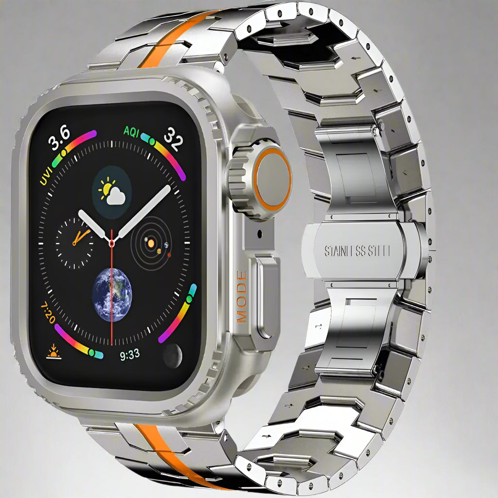 Stainless Steel Strap+metal Case for Apple Watch 49mm 46mm 45mm 44mm Stainless Steel Band for Apple Watch Ultra 10 9 8 7 6 5 SE Avontic