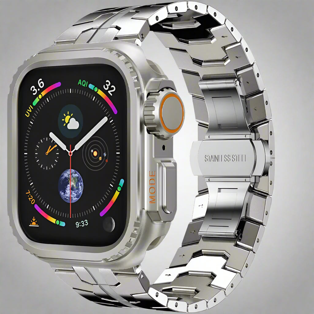 Stainless Steel Strap+metal Case for Apple Watch 49mm 46mm 45mm 44mm Stainless Steel Band for Apple Watch Ultra 10 9 8 7 6 5 SE Avontic