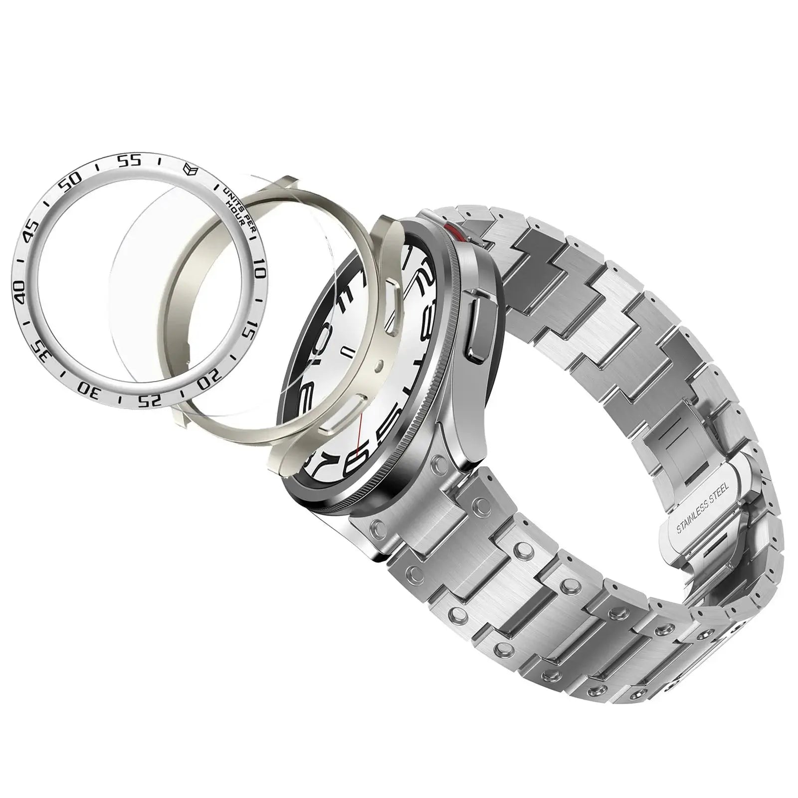 Titanium Elegance Band & Armor Case for Samsung Galaxy Watch — product view 2