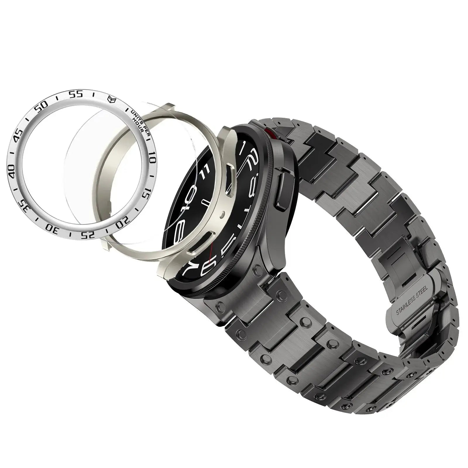 Titanium Elegance Band & Armor Case for Samsung Galaxy Watch — product view 10