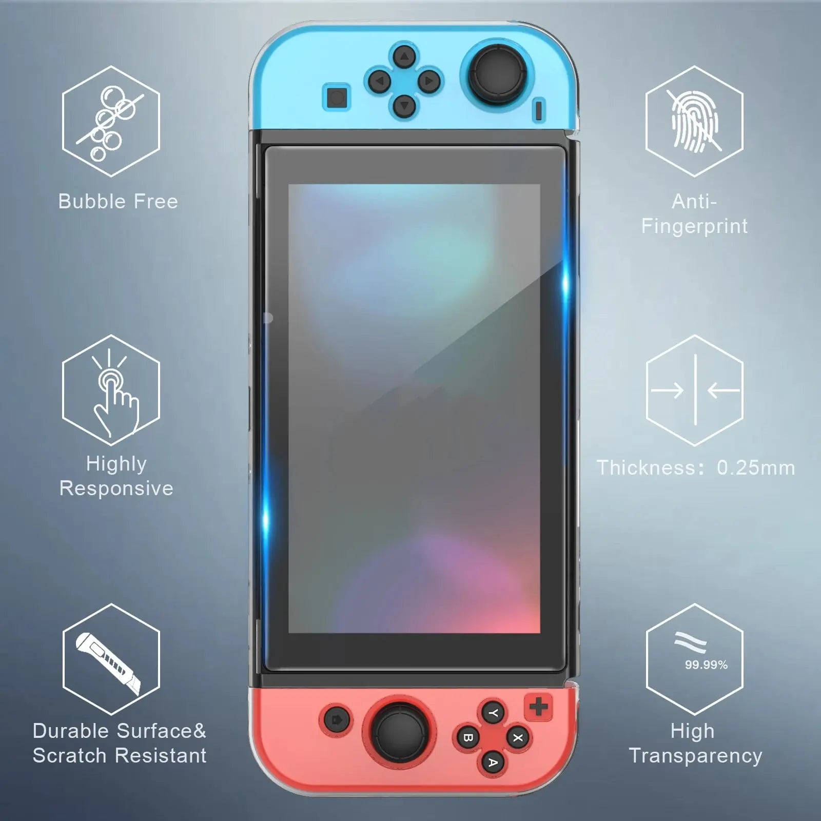 CrystalVue Nintendo Switch OLED Tempered Glass Screen Protectors - 3 Pack — product view 3