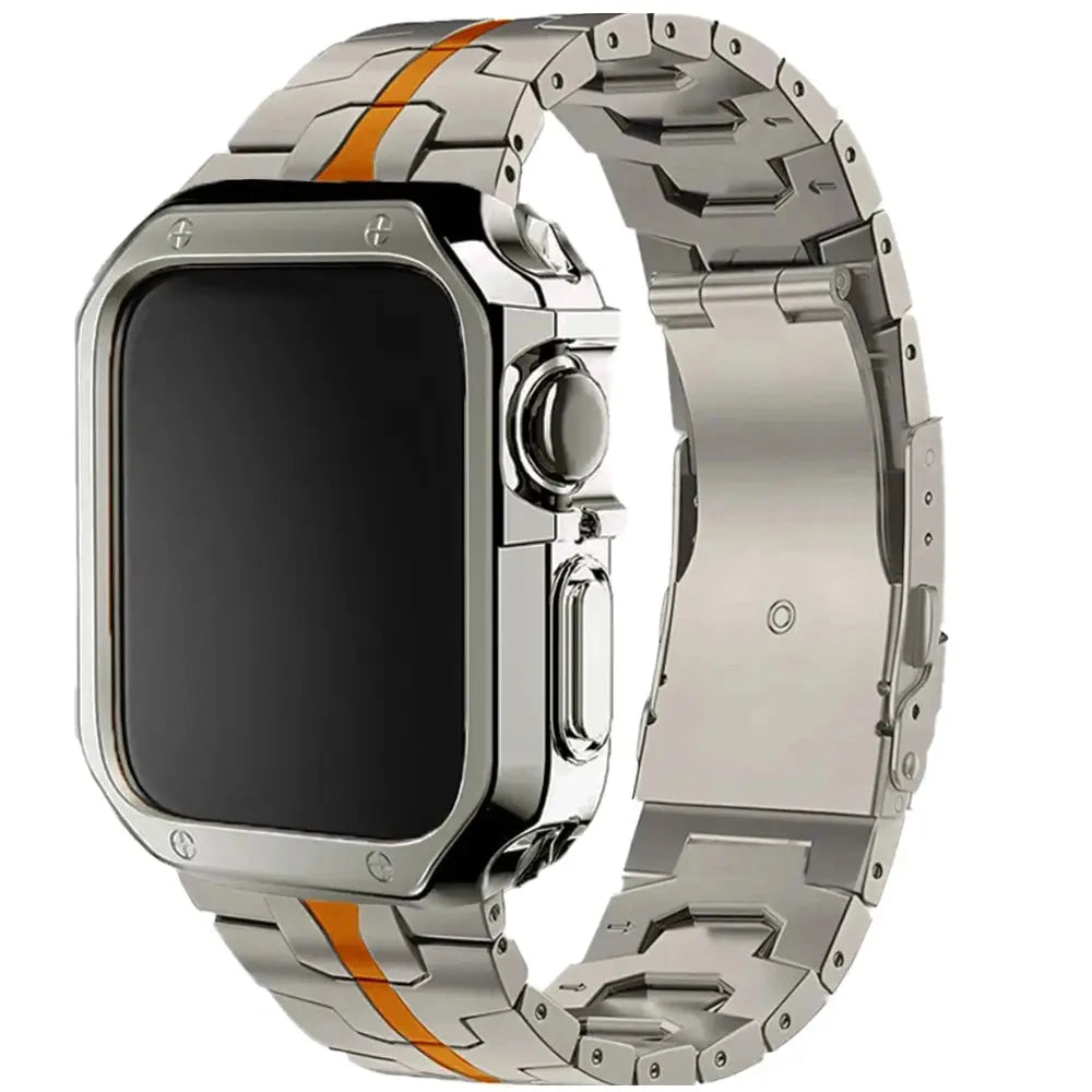 TPU Case+Titanium Strap for Apple Watch Band Ultra 2 49mm Screen Protectors Cover Iwatch 10 9 8 46mm 42mm 45mm 41mm 44mm CORREA Avontic