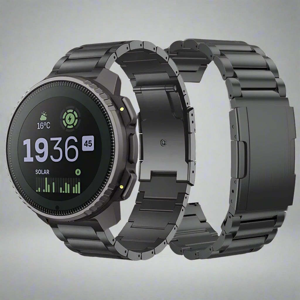 Titanium Metal 22mm Strap For Suunto Vertical Watch Band Folding buckle Watchband Bracelet Accessories, Black/Silver/Dark gray Avontic